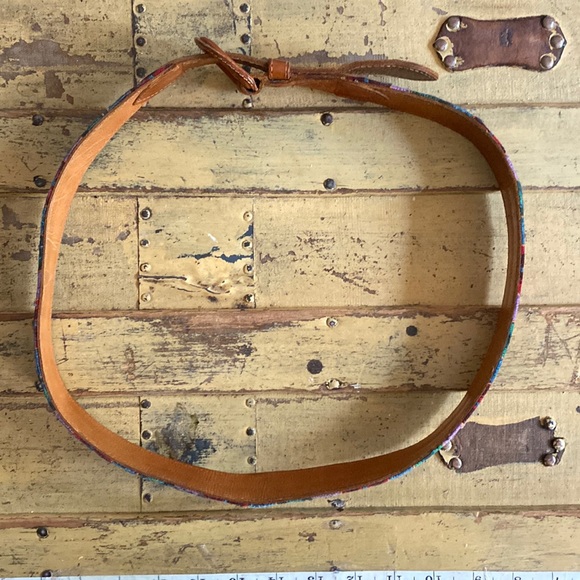 VINTAGE BELT BOHO PATCHWORK WESTERN LEATHER BELT SOUTHWEST STYLE UNISEX 36 main image 13